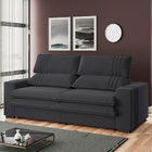 Sofá 2 Lugares Retrátil Noruega 230 Cm Veludo Pés Tabaco K01