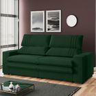 Sofá 2 Lugares Retrátil Noruega 270 Cm Veludo Pés Tabaco K01