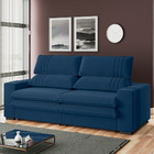 Sofá 2 Lugares Retrátil Noruega 270 Cm Veludo Pés Tabaco K01