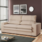 Sofá 2 Lugares Retrátil Noruega 270 Cm Veludo Pés Tabaco K01