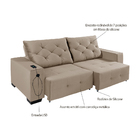 Sofá 2 Lugares Retrátil Reclinável Com Usb Paddington Veludo