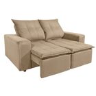 Sofá 2 Lugares Retrátil Reclinável Veneza 166cm Veludo Bege