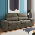 Sofá 2 Lugares Retrátril Letônia 180 Cm Veludo Cappuccino Pés