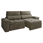 Sofá 2 Lugares Retrátril Letônia 180 Cm Veludo Cappuccino Pés