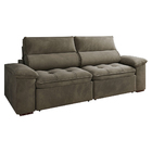 Sofá 2 Lugares Retrátril Letônia 180 Cm Veludo Cappuccino Pés