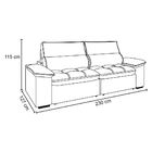 Sofá 2 Lugares Retrátril Letônia 230 Cm Veludo Cappuccino Pés