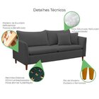 Sofá 2 Lugares Retrô 184cm Linho Kassia Grafite