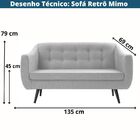 Sofá 2 Lugares Retrô  Cinza