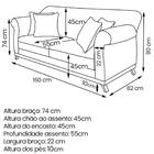 Sofa 2 Lugares Retro Polo 160cm Com Almofada Linho Ezz