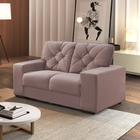 Sofá 2 Lugares Rosé Em Veludo 1,44m Ieoh