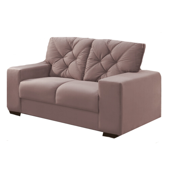 Sofá 2 Lugares Rosé Em Veludo 1,44m Ieoh