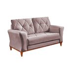 Sofá 2 Lugares Rosé Em Veludo 1,54m Deniot