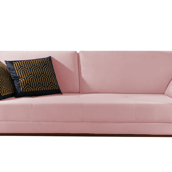 Sofá 2 Lugares Rosé Em Veludo 1,74m Lilac