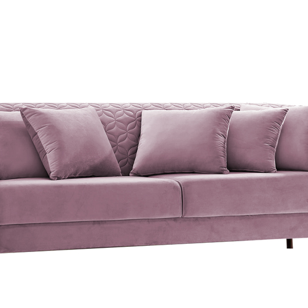 Sofá 2 Lugares Rosé Em Veludo 1,76m Magnólia