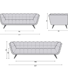 Sofá 2 Lugares Rosé Em Veludo 1,77m Hortênsia