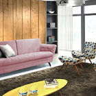 Sofá 2 Lugares Rosé Em Veludo 1,81m Indus