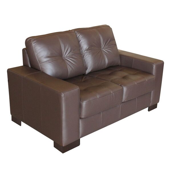 Sofá 2 Lugares Sala De Estar 150cm Milão Couro Chocolate G03