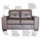 Sofá 2 Lugares Sala De Estar 150cm Milão Couro Chocolate G03