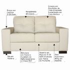 Sofá 2 Lugares Sala De Estar 150cm Milão Couro Off White G03