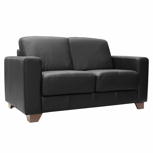 Sofá 2 Lugares Sala De Estar 155cm Estocolmo Couro Preto G03