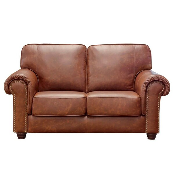 Sofá 2 Lugares Sala De Estar 167cm Rael Couro Caramelo - Gran