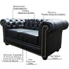 Sofá 2 Lugares Sala De Estar Chesterfield Com Pés Madeira Cou