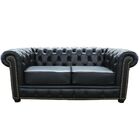 Sofá 2 Lugares Sala De Estar Chesterfield Com Pés Madeira Cou