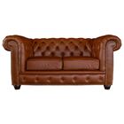 Sofá 2 Lugares Sala De Estar Chesterfield Com Pés Madeira Cou