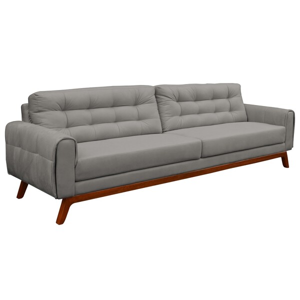 Sofá 2 Lugares Sala De Estar Eros 150 Cm Veludo Cinza Base Fi