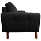 Sofá 2 Lugares Sala De Estar Eros 150 Cm Veludo Preto Base Fi