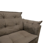 Sofá 2 Lugares Sala De Estar Opalla Suede Bege Escuro