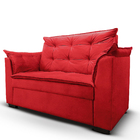 Sofá 2 Lugares Sala De Estar Opalla Suede Vermelho