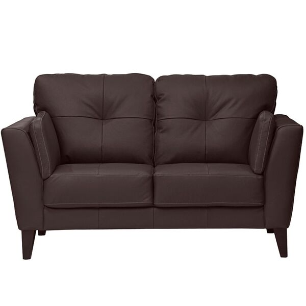 Sofá 2 Lugares Sala De Estar Pés De Madeira 153cm Laos Couro