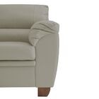 Sofá 2 Lugares Sala De Estar Pés Em Madeira Nauru Couro Avelã