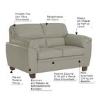 Sofá 2 Lugares Sala De Estar Pés Em Madeira Nauru Couro Avelã