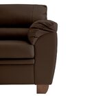 Sofá 2 Lugares Sala De Estar Pés Em Madeira Nauru Couro Tabac