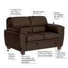 Sofá 2 Lugares Sala De Estar Pés Em Madeira Nauru Couro Tabac