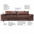 Sofá 2 Lugares Sala De Estar Pés Madeira 185cm Minsque Couro