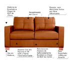 Sofá 2 Lugares Sala De Estar Pés Madeira Kenny 160 Cm Couro C