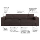 Sofá 2 Lugares Sala De Estar Pés Madeira Laus 158 Cm Couro Ta