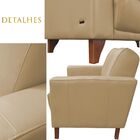 Sofá 2 Lugares Sala De Estar Recepção 145cm Russia Couro Bege