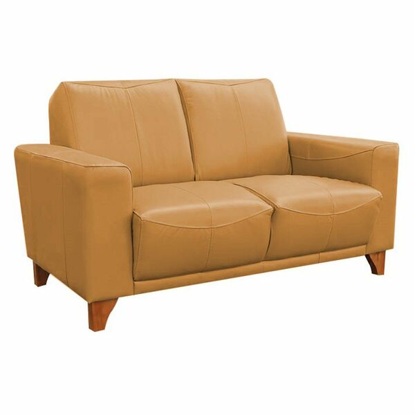 Sofá 2 Lugares Sala De Estar Recepção 145cm Russia Couro Cara
