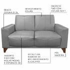Sofá 2 Lugares Sala De Estar Recepção 145cm Russia Couro Cinz