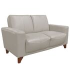 Sofá 2 Lugares Sala De Estar Recepção 145cm Russia Couro Off