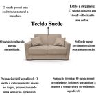 Sofá 2 Lugares Sala de Estar Recepção Suede Cecilia Bege Claro