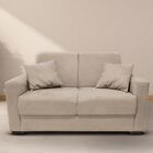 Sofá 2 Lugares Sala de Estar Recepção Suede Cecilia Bege Claro