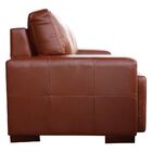 Sofá 2 Lugares Sala De Estar Roma 180 Cm Couro Conhaque G58 -