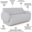 Sofá 2 Lugares Sala Living Orgânico 168cm Fávara K01 Veludo C