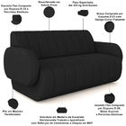 Sofá 2 Lugares Sala Living Orgânico 168cm Fávara K01 Veludo P