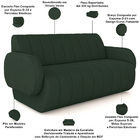 Sofá 2 Lugares Sala Living Orgânico 168cm Fávara K01 Veludo V